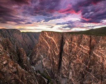 Black Canyon of the Gunnison National Park Photo | Painted Wall Moody Sunset | Colorado Photography, Montrose Colorado, Black Canyon Print