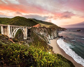 Bixby Bridge Print | Bixby Bridge Summer Sunrise | Big Sur Photography, Bixby Bridge Photo, Central Coast California Seascape Print