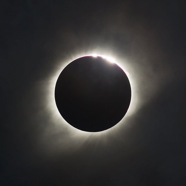 2017 Solar Eclipse Photo | "Crater Light" | Cloudy Total Eclipse Photo - 2017 Total Eclipse Print - Solar Eclipse Totality - Eclipse Art