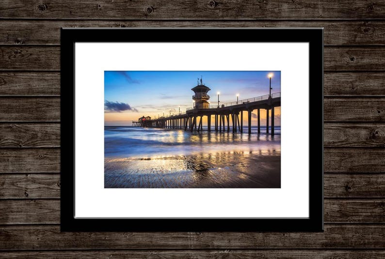 Huntington Beach Wall Art hb Pier at Dusk Etsy