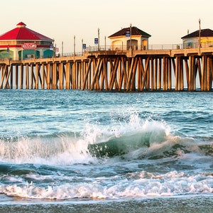 Huntington Beach Print | "Morning At the Pier" | Huntington Beach Photography | Huntington Beach Pier Decor - Beach Photo Gift - Beach Art