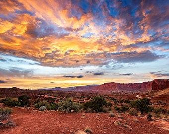 Capitol Reef Photo Print | Panorama Point Sunset | Capitol Reef National Park Utah Photography, Southwestern Wall Art, Sunset Wall Art