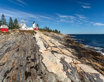 Maine Lighthouse Print |  Pemaquid Point Lighthouse | Lighthouse Photography - Bristol Maine Photo, Maine Lighthouse Home Decor