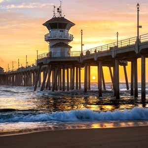 Huntington Beach Print classic Sunset Beach - Etsy