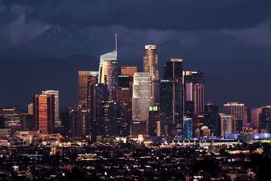 Los Angeles Photography LA Skyline Night Skyline Los Angeles Photo