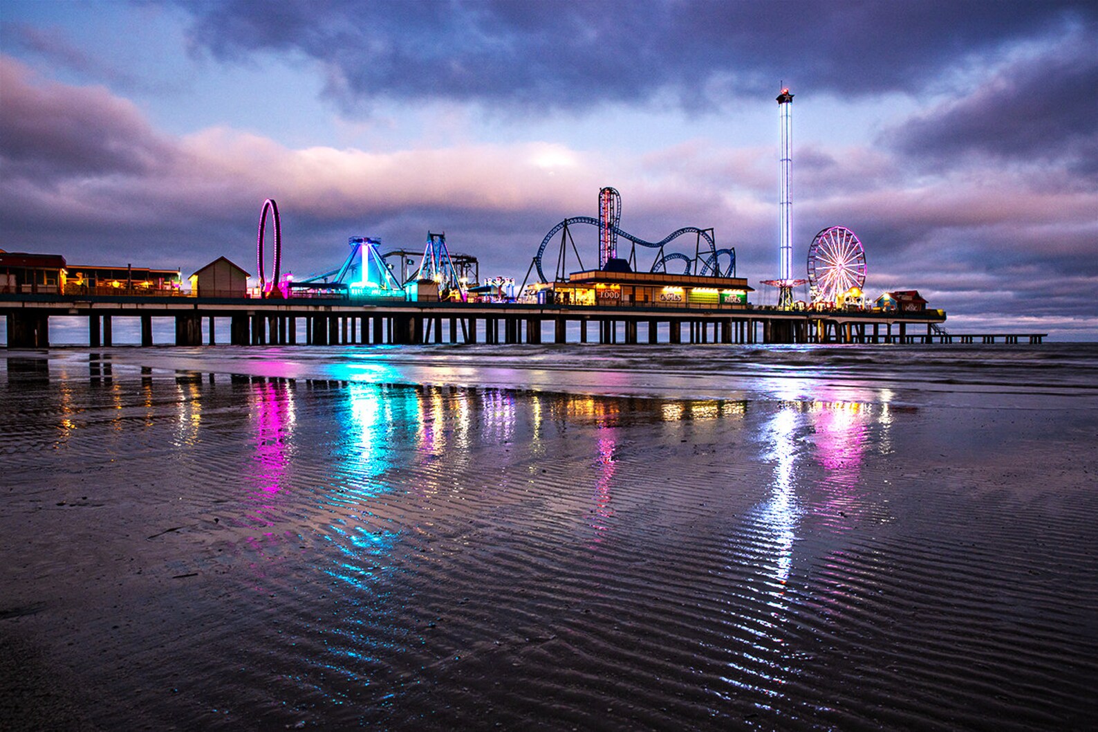 Galveston Texas Photography Galveston Evening Lights Texas Etsy