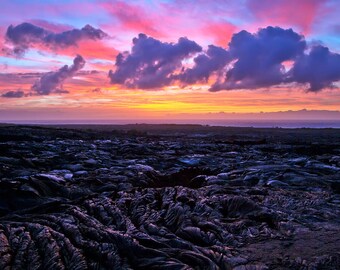 Hawaii Photo | "Kalapana Sunrise" | Big Island Hawaii Photo - Hawaii Sunset Print - Hawaii Lava Photo - Lava Field Hawaii - Hawaii Sunrise