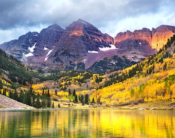 Aspen Wall Art | "Maroon Bells Autumn" | Aspen Fall Foliage - Aspen Photo - Maroon Bells Photo - Colorado Wall Art - Aspen Fall Decor