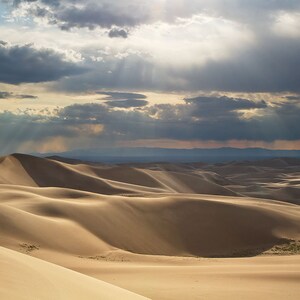 Great Sand Dunes Photo, Sand Dunes Sunbeams, Great Sand Dunes National Park Print, Colorado Sand Dunes Wall Art, Colorado Photography