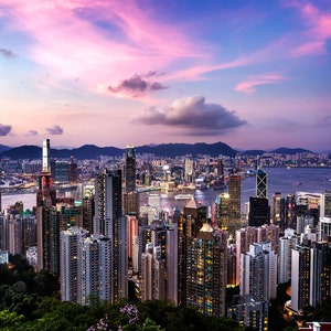 Hong Kong Photo | &quot;Victoria Peak Sunset&quot; | Hong Kong Photography | Hong Kong Skyline Photo - Hong Kong Cityscape Print