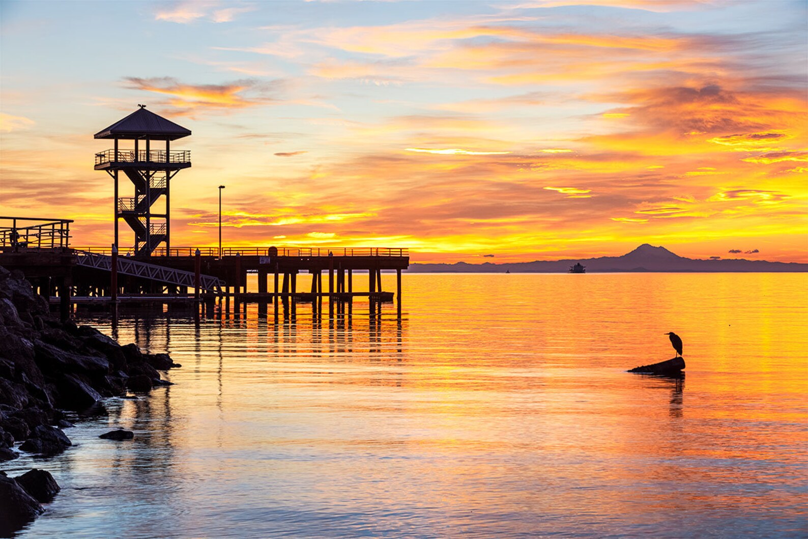 Port Angeles Print Sunrise at the Port Angeles City Pier Etsy