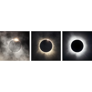 2024 Eclipse Panorama Set, Texas Solar Eclipse, Eclipse Photography, 2024 Total Eclipse Print, Totality Eclipse Photo, Eclipse Wall Art