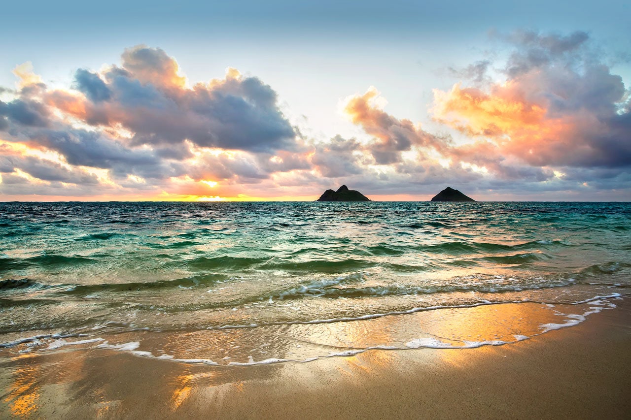 Hawaii Photo Set, Hawaiian Sunsets, Oahu Hawaii Photography Wall