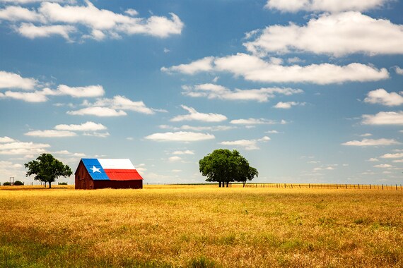 Texas Flag Barn Photography Texas Wall Art Texas Etsy