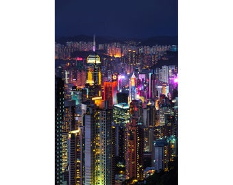 Hong Kong Print | "Hong Kong Skyline" | Hong Kong Photography | Hong Kong Photo - Victoria Peak Hong Kong - China Photography - City Lights