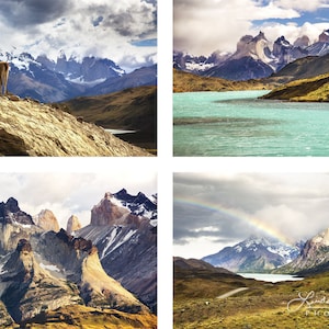 Patagonia Photo Set | &quot;Torres Del Paine&quot; | Chile Photo Set - Chilean Patagonia - Patagonia Wall Art - Chile Wall Art - National Park Travel