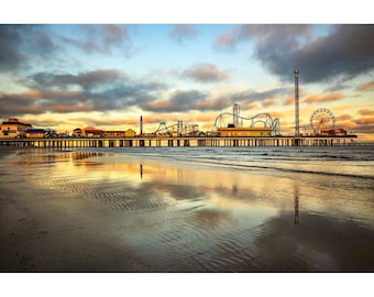 Galveston Photo Print, Galveston Island Moody Afternoon, Texas Coastal Wall Art, Galveston Photography, Texas Gulf Coast Home Decor