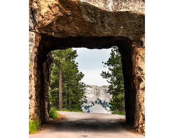 Mount Rushmore Photography, Through the Tunnel, Custer State Park Print, Black Hills South Dakota Wall Art, South Dakota Photography