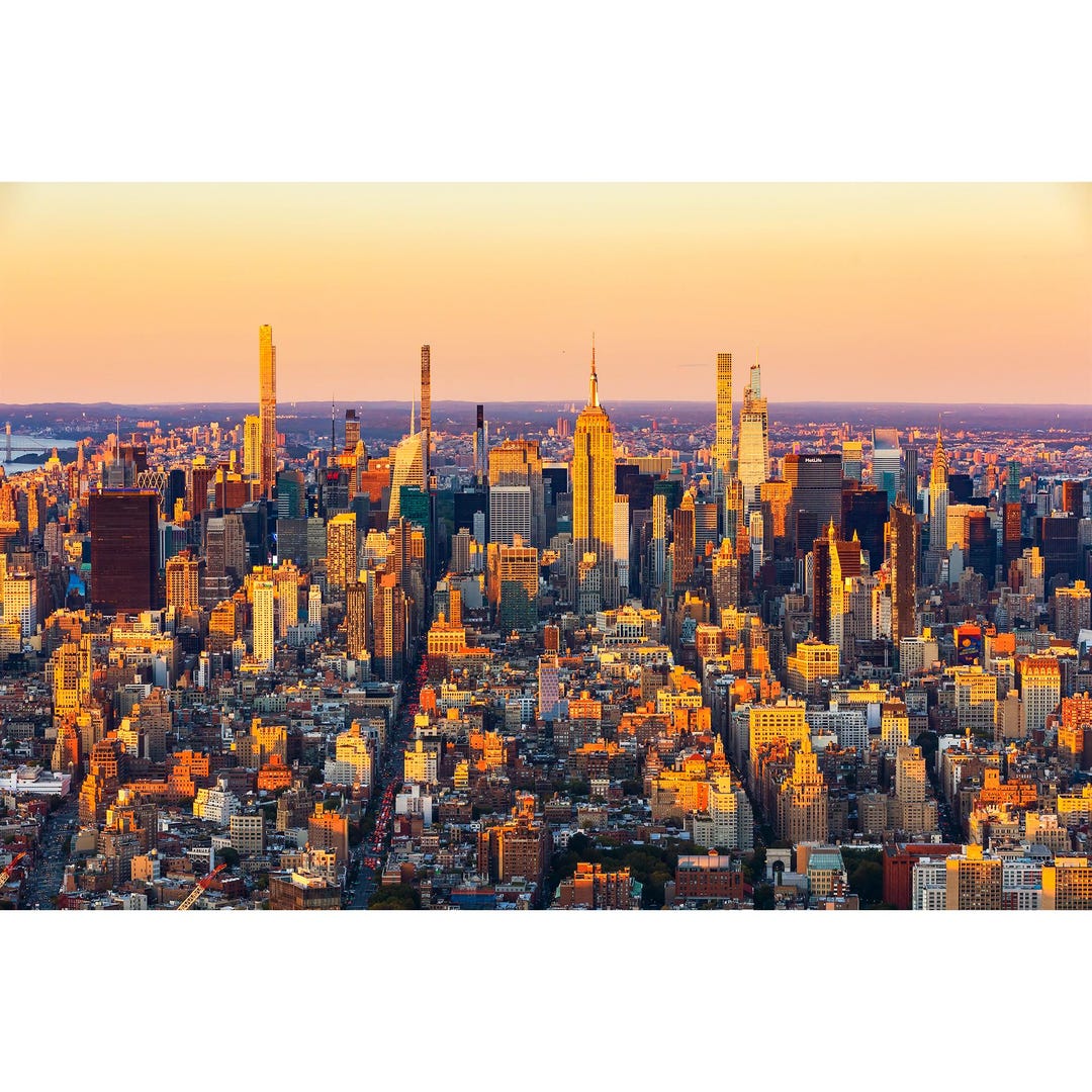 New York City Photo, Midtown Manhattan Skyline Sunset, NYC Skyline ...