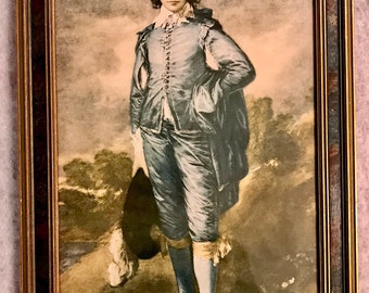 Duro Craft lithograph Gainsborough/'s Blue Boy wood Regal Art Co Chicago 1920/'s Duro Craft lithograph Blue Boy Gainsborough
