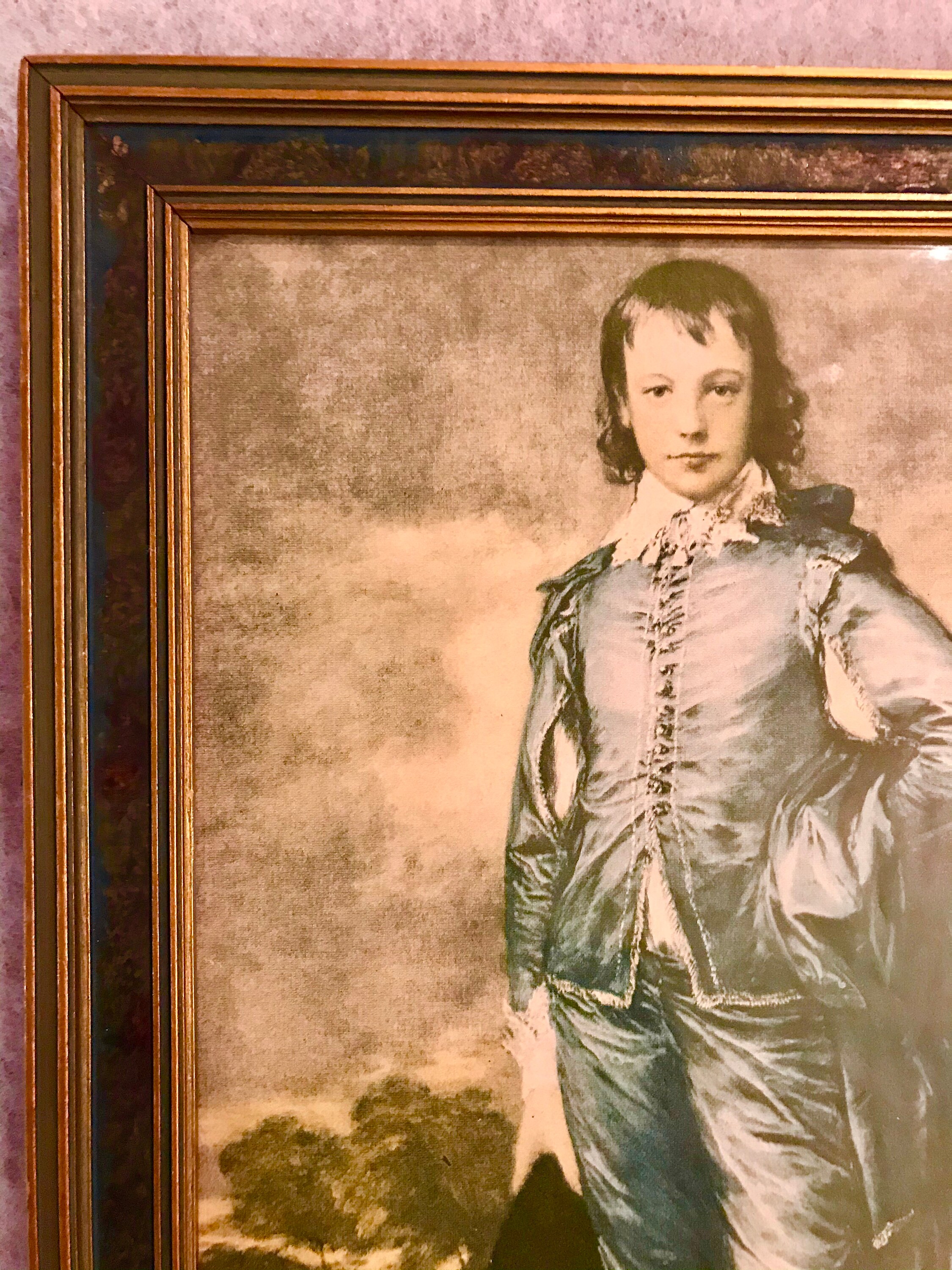 Antique Blue Boy Print Etsy