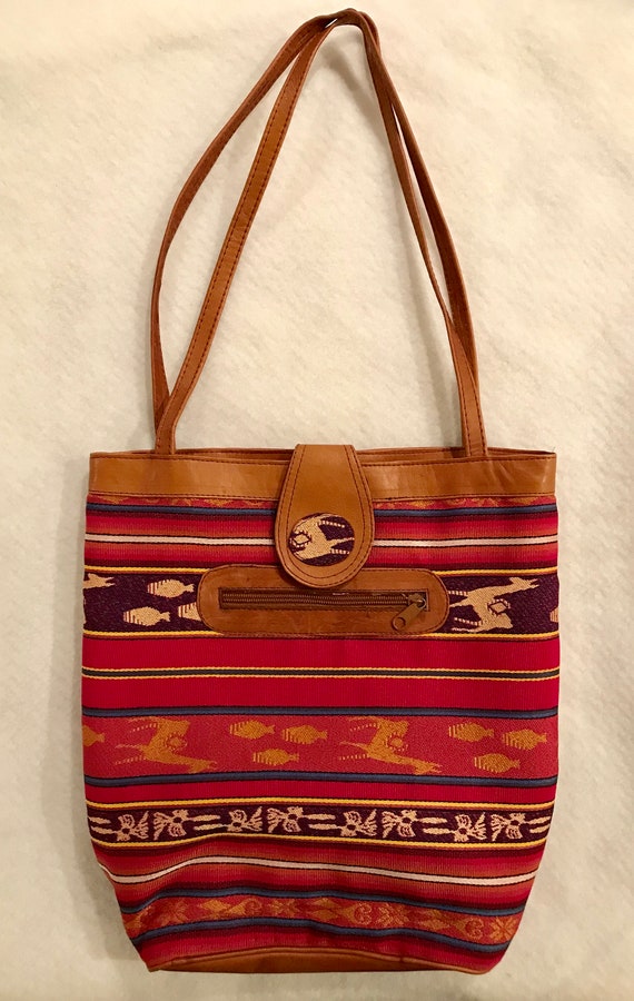 Otavalo Woven and Leather Purse