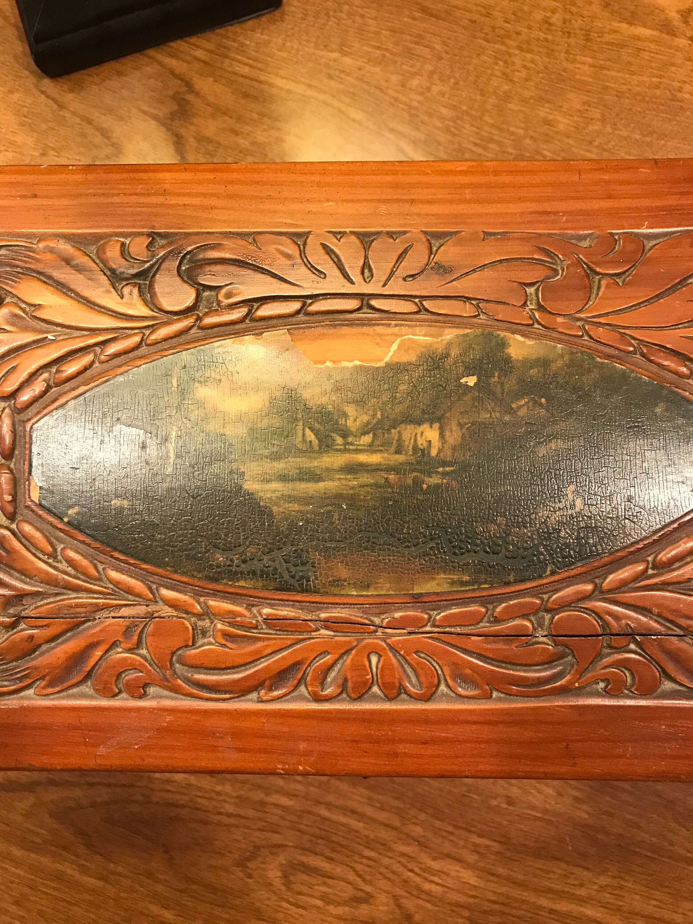 Antique Wooden Carved Treasure Box With Metal Handles - Etsy