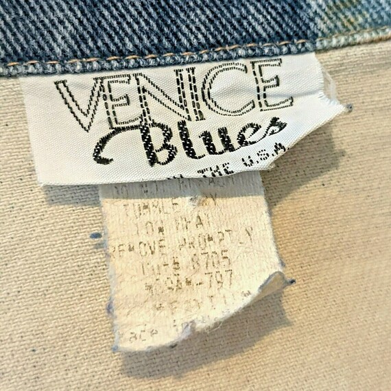 Vtg 90s Venice Blues Collared Vest Embellished De… - image 6