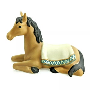 Kinkade Hawthorne Village Nativity Animal Figurine Loyal Horse Lying Down 2004