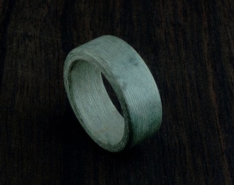 One colour Wood Rings – BLUE birds eye maple Medium Size wood veneer marquetry ring