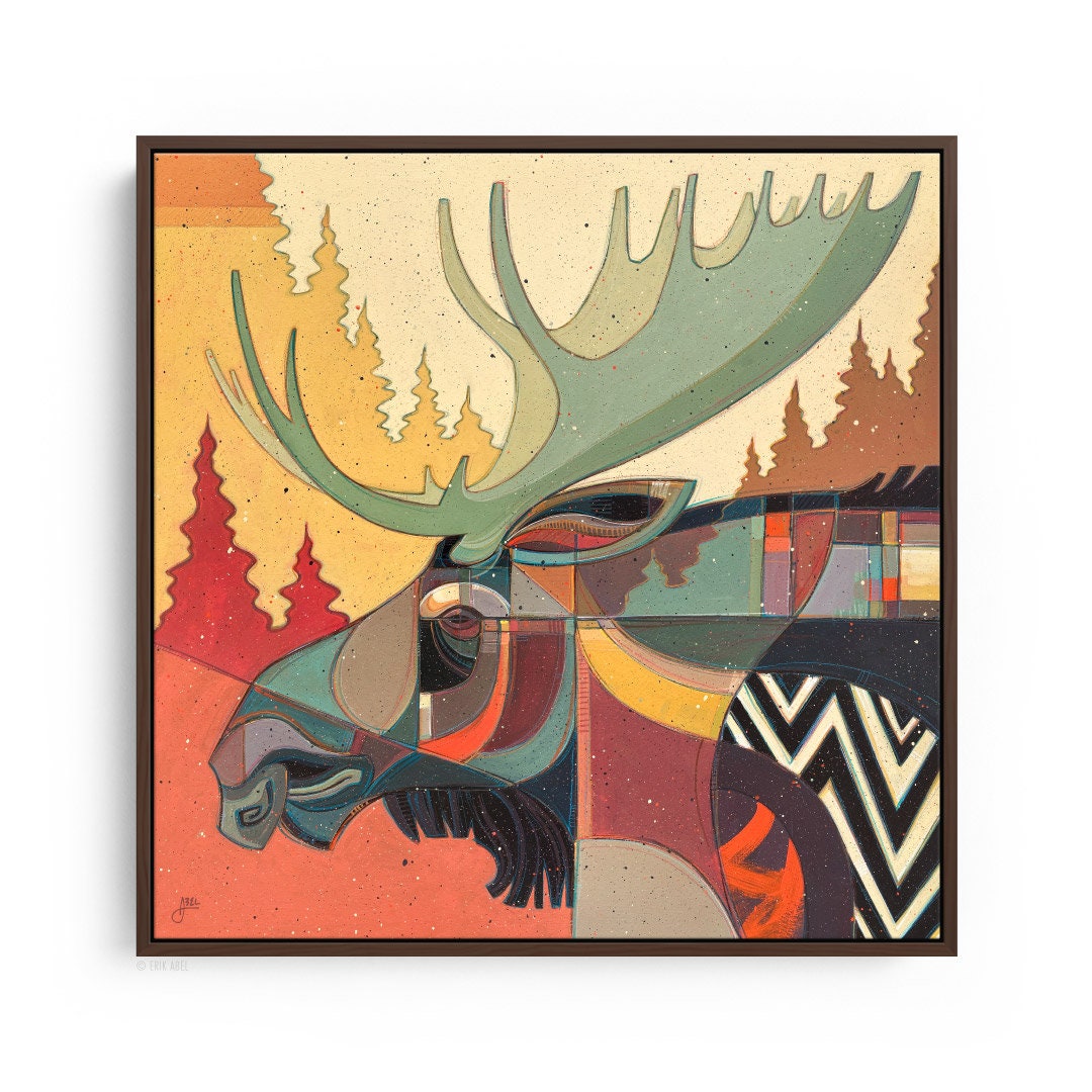 The Moose Canvas Fine Art Print Abstract Moose Art Print | Etsy