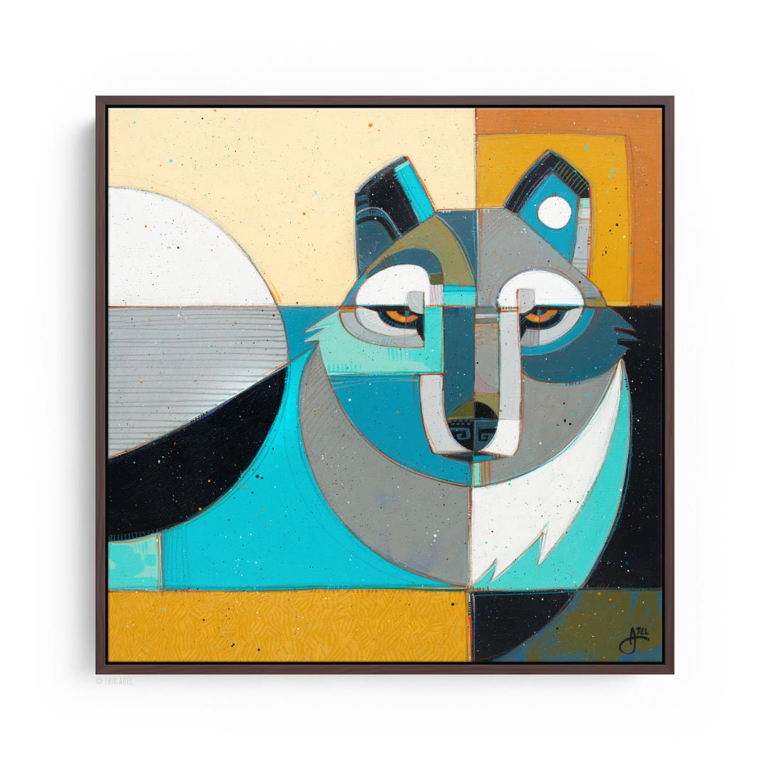 Lobo 3 | Abstract Geometric Wolf Canvas Print, Pacific Northwest