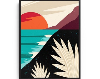 Cliffside | Abstract Ocean Art, Modern Surf Art, Ocean Landscape, Contemporary Fine Art Canvas Print