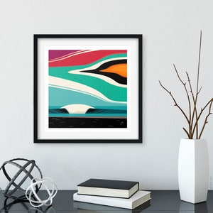 Mystic Monday | Abstract Surf Art Print, Modern Ocean Art, Contemporary Bright Ocean Art Print, Square Paper Print