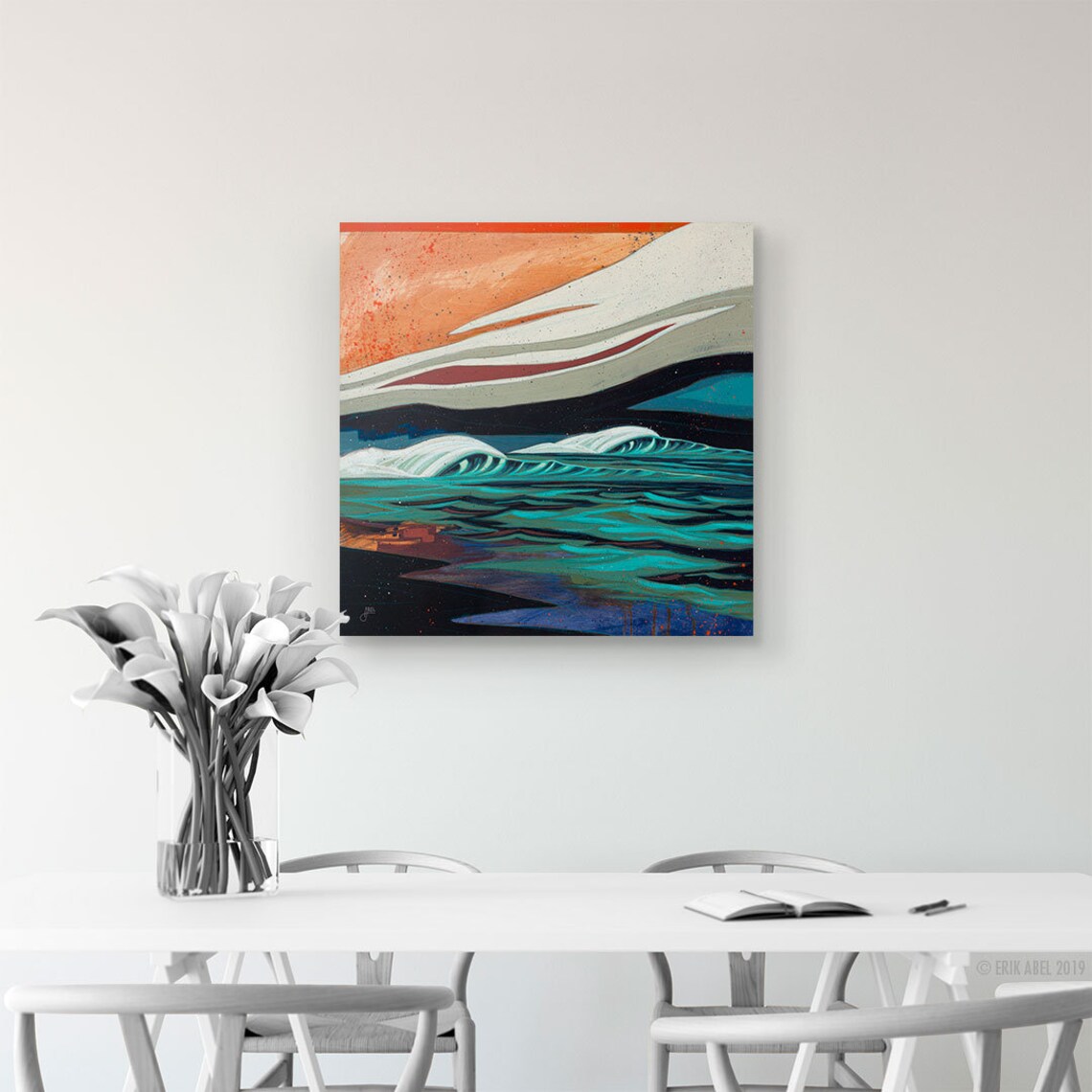 Dark Seas Abstract Surf Art Print Modern Ocean Art Etsy