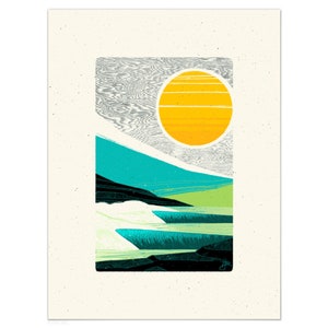 Woody Skies | Fine Art Paper Print, Pacific North West, Abstract Art Print, Geometric Landscape, Modern Decor, Illustration Art Print