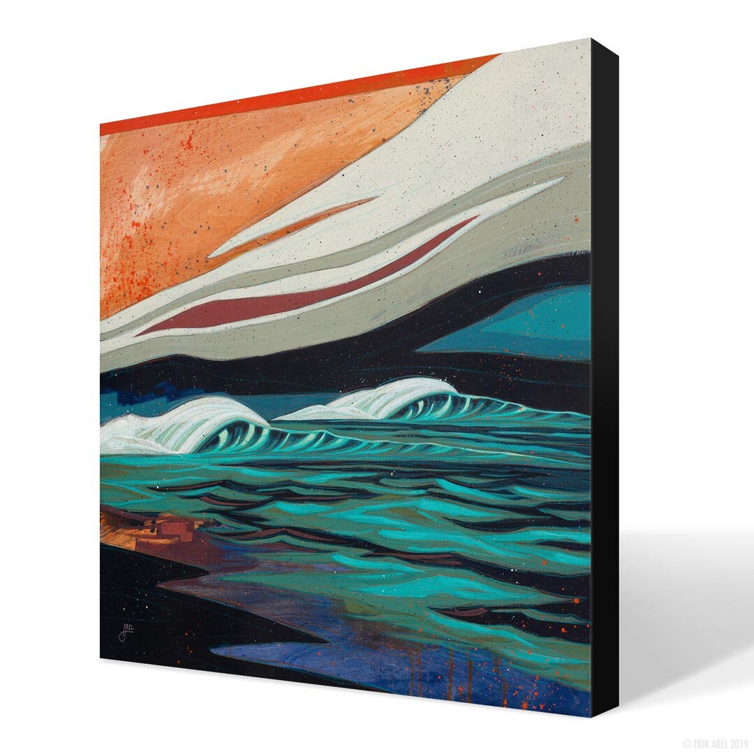 Dark Seas Abstract Surf Art Print Modern Ocean Art Etsy