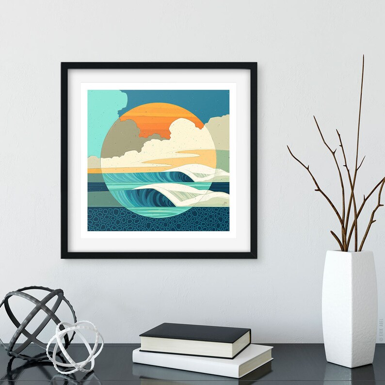 Intersessions 2 Modern Surf Art Print Abstract Ocean Scene - Etsy