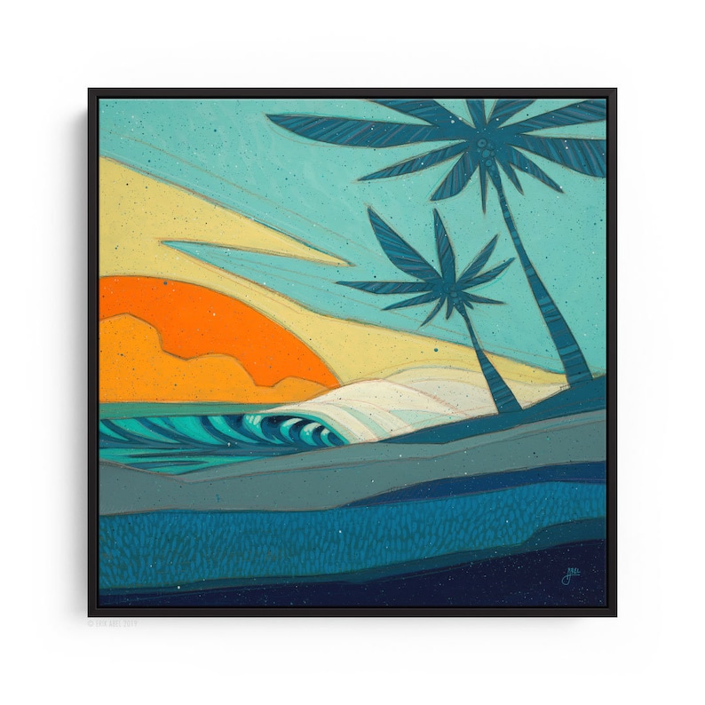 Sunday Funday Modern Surf Art Print Contemporary Ocean Etsy