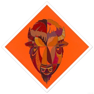 Bison | Paper Fine Art Print, Abstract Animal Art Print, Geometric Bison, Modern Decor, Illustration Art Print, Contemporary Animal Art