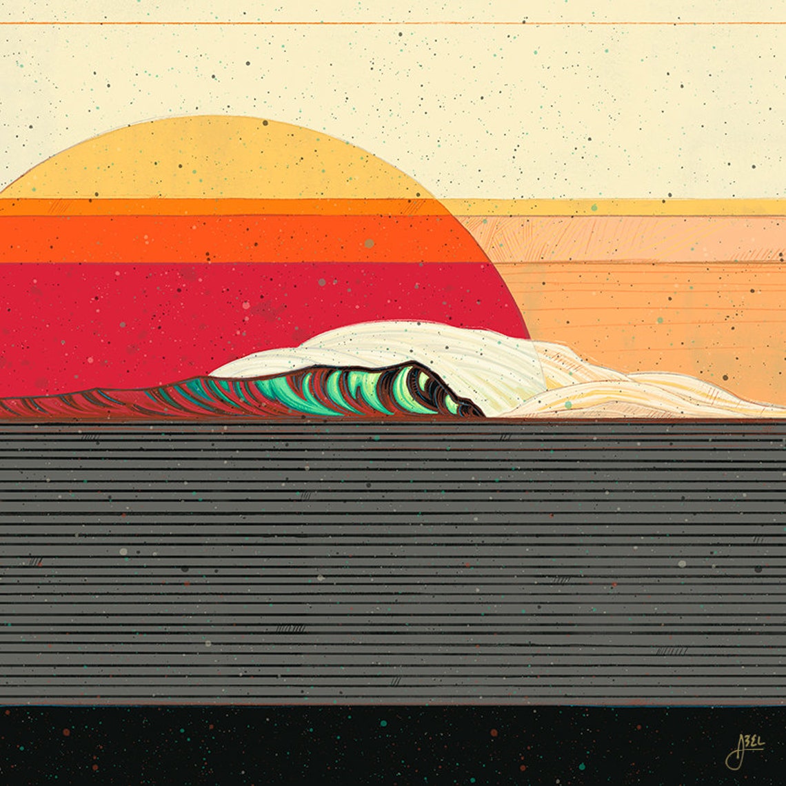 Abstract Contemporary Surf Art Canvas Print California Modern Etsy