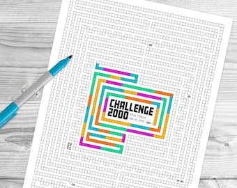 2000 Challenge Maze Tracker: Printable Goal Tracker (PDF)