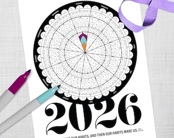 2026 Mandala Habit Tracker: Printable Accountability Tool (PDF)