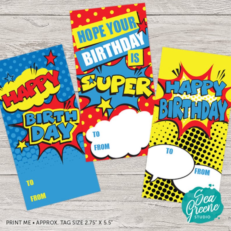 Comedian Guide Birthday tags Printable Superhero birthday reward tags Printable Comedian reserve Tags Boy birthday card Comedian Ebook reward tags picture about Birthday Tag Printable named Comedian Ebook Birthday tags Printable Superhero birthday reward tags Printable Comedian ebook Tags Boy birthday card Comedian E book reward tags