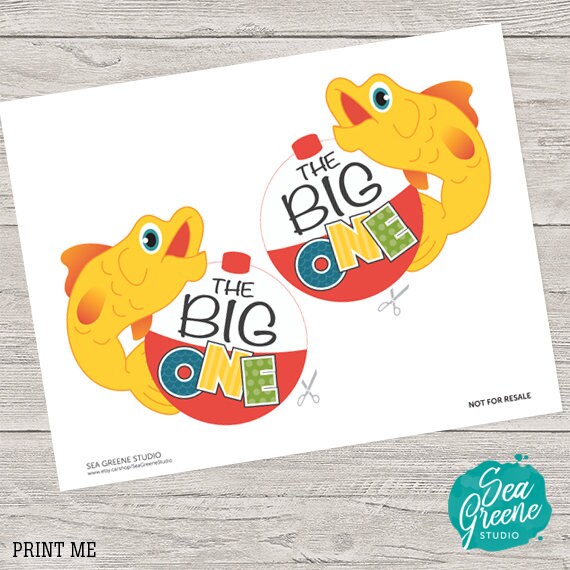 The Big One Cake Topper Printable | 1st Birthday Cake Topper | Fish ...