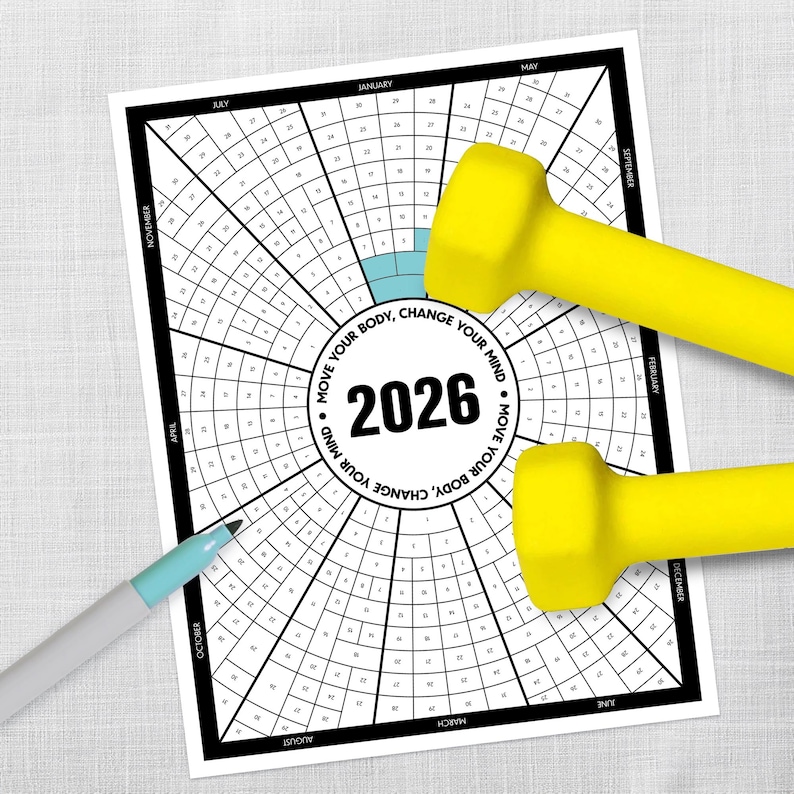 Printable 2026 Daily Fitness Tracker image 2
