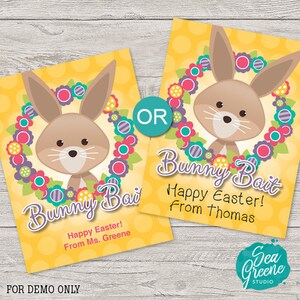 Easter Bunny Bait tags | Personalize Easter Tags | Printable Easter treat tags