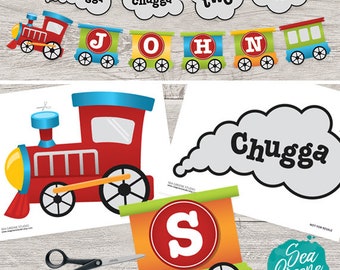 Train 2nd Birthday Banner | Printable Chugga Chugga Theme (PDF)