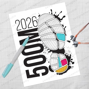 Tracker di corsa 500 km/miglia 2026: sfida di distanza stampabile (PDF)