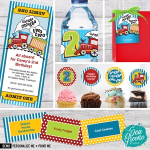Chugga Chugga Two Two birthday party printable kit | Train birthday invitation | Train birthday printable